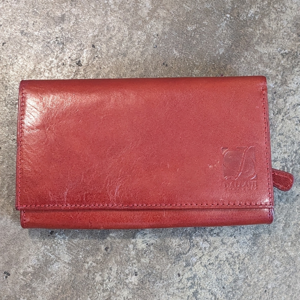 Dallaiti Vera Pelle Leather Luxurious Soft Travel Everyday Wallet Reddy Brown